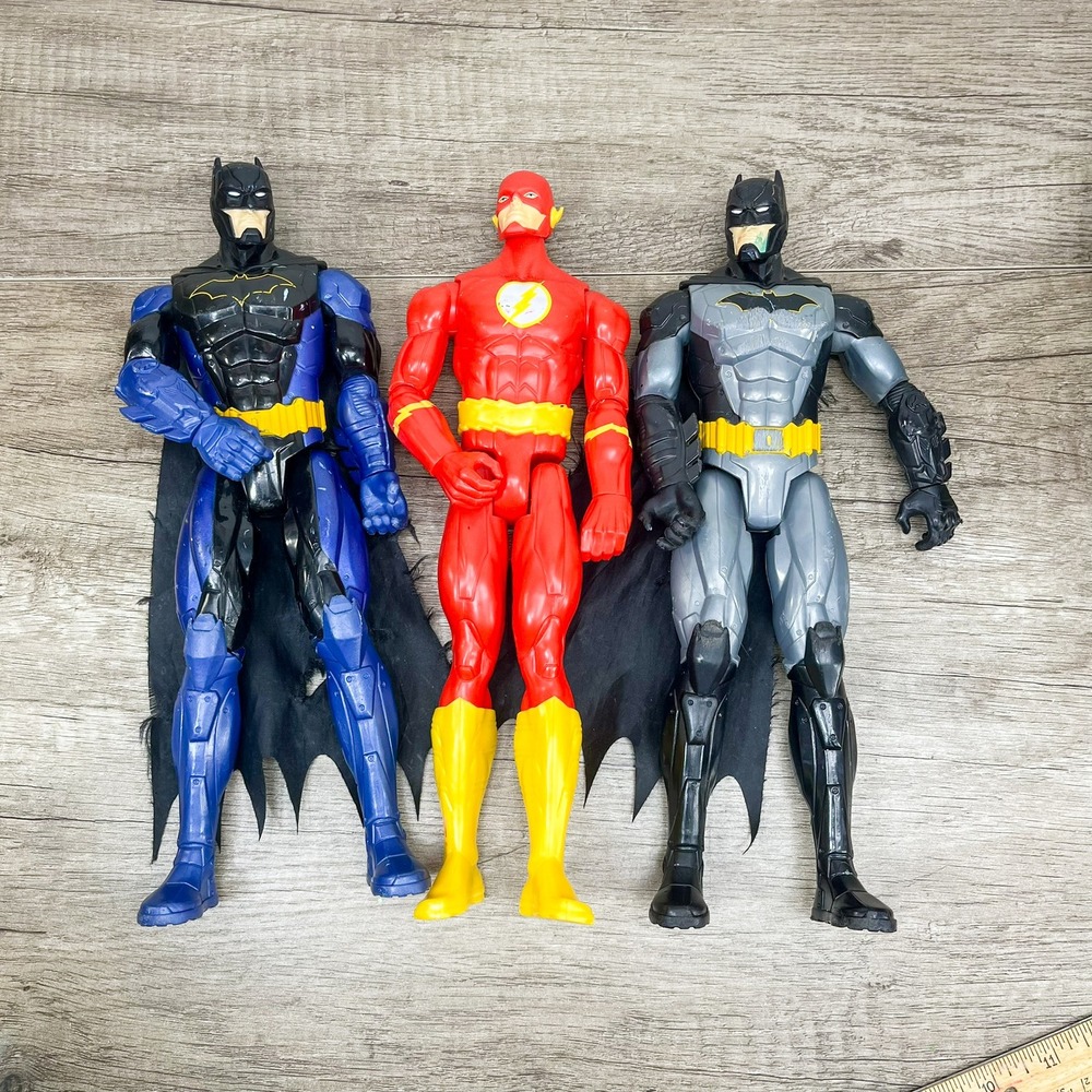 DC Comics Justice League 12 Inch Action Figure Lot Batman The Flash 3pc Set